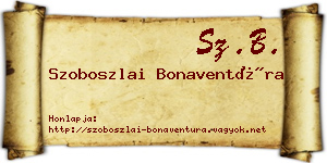 Szoboszlai Bonaventúra névjegykártya